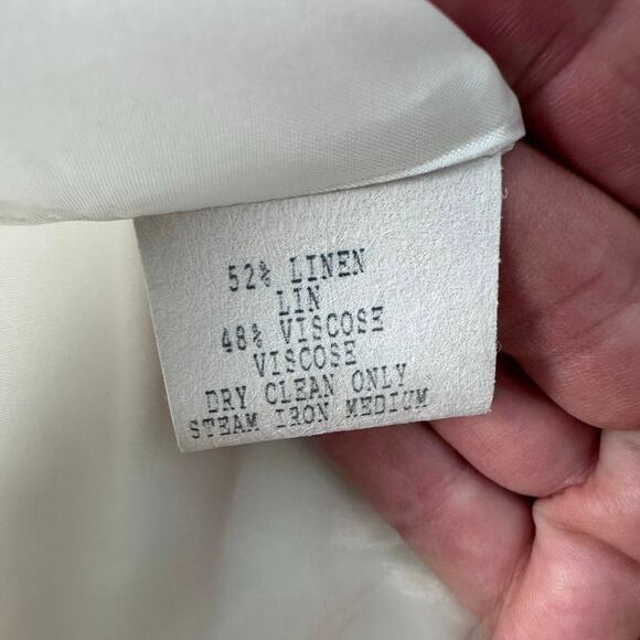 Lafayette 148 NY Women sz 8 Linen Blazer Off White Designer Office Workwear - Picture 14 of 15